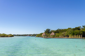 Bacalar lake in Quintana Roo, Mexico