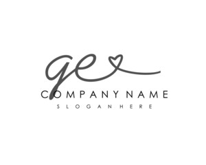 Fototapeta na wymiar GE Initial handwriting logo vector