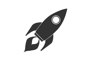 Rocket icon with modern technology