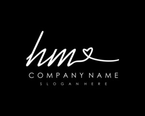 HM Initial handwriting logo vector
