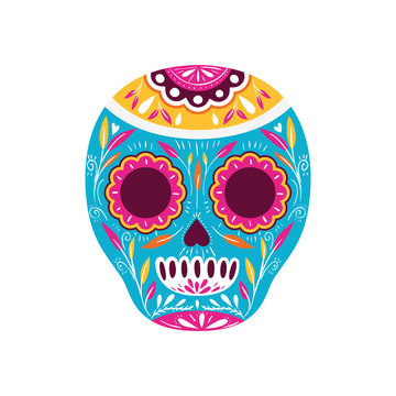 mexican skull isolated icon