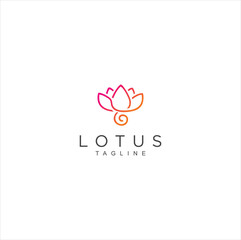 Lotus Flower Logo Vector Design Line Beauty . Abstract Flower Design.