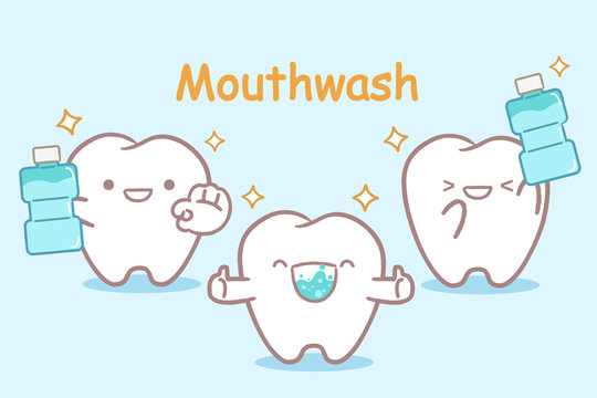 tooth with mouthwash