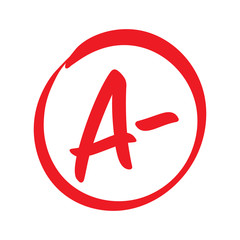 Obraz premium Vector A Minus Red Grade Mark