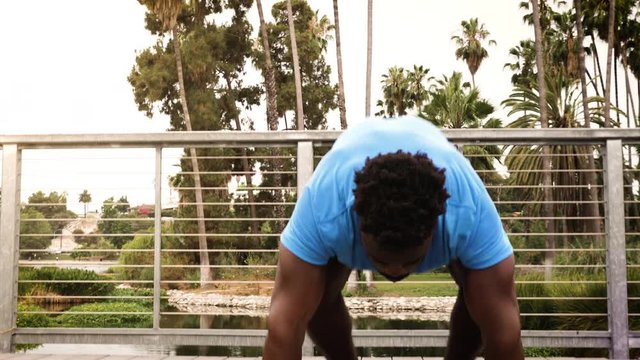 Man working out in the park