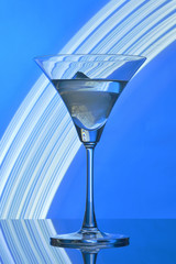 martini glass on backlight background