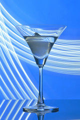 martini glass on backlight background