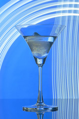 martini glass on backlight background