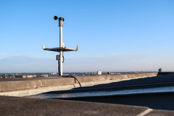anemometer on a flat roof