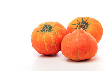 Orange pumpkin on white background