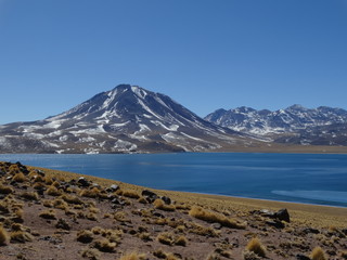view of mountains and lake