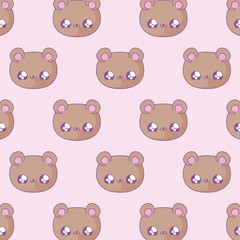 pattern cute heads of bear baby kawaii style