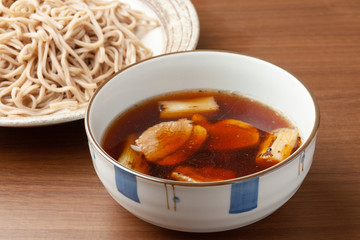 つけ汁の鴨南蛮そば