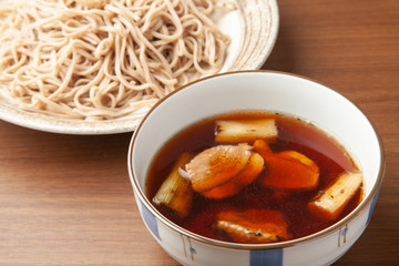 つけ汁の鴨南蛮そば