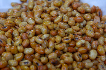 Roasted soy beans, Fried salt soy beans, snack food.