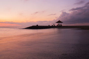 Naklejka na ściany i meble sunrise on the Sanur Beach, Bali, Indonesia