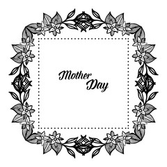 Mother day card, decoration beautiful floral frame, various retro frame. Vector