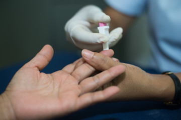 medical injection in hand, injecting injection vaccine medicine.