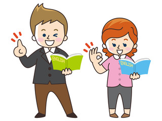 英語教師の外国人男女