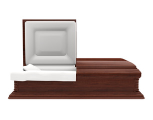 Wooden Coffin Isolated