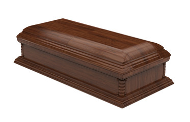 Wooden Coffin Isolated