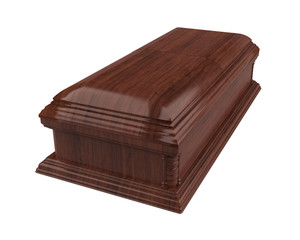 Wooden Coffin Isolated