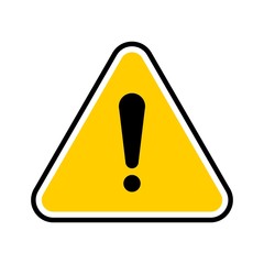 Vector hazard warning symbol. Warning icon, sign of сaution isolated on white background for use on web, typography, on the road and construction.