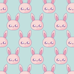 pattern of head cute rabbits baby kawaii style