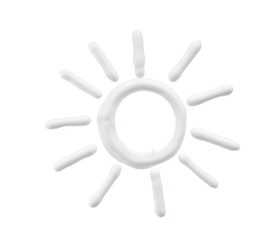 White smears and texture of face cream or acrylic paint isolated on white background