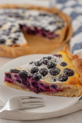 Home made blueberry vanille cheesecake pie
