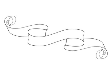 Ribbon scroll. Hand drawn design icon
