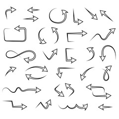 Hand drawn arrows set