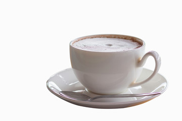 hot coffee isolated on white background and clipping path