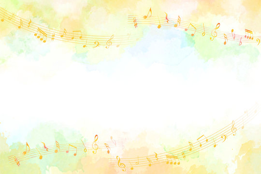 音符と秋のイメージ背景 水彩タッチ Stock イラスト Adobe Stock