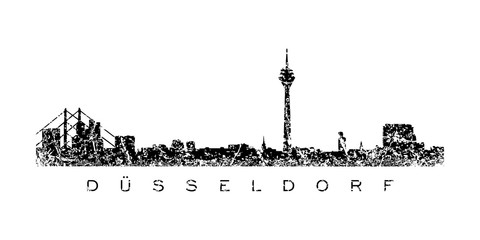 Obraz premium Düsseldorfer Skyline (Vintage Weiß) Düsseldorf