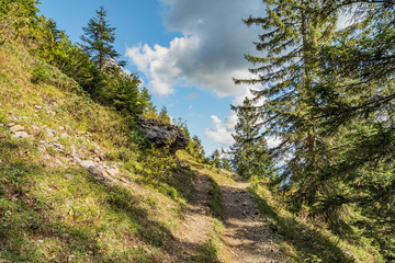 Obraz premium View to steep Hiking trail at Hoher Ifen / Austria