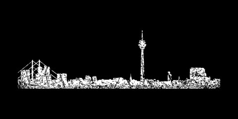 D&uuml;sseldorfer Skyline (Vintage Wei&szlig;)