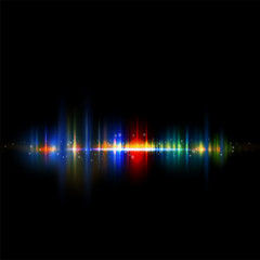 Abstract strips colorful light isolate on black background, vector illustration