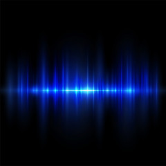 Abstract strips light blue isolate on black background, vector illustration