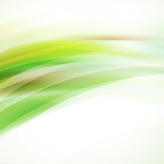 Abstract smooth green flow background, Vector illustration