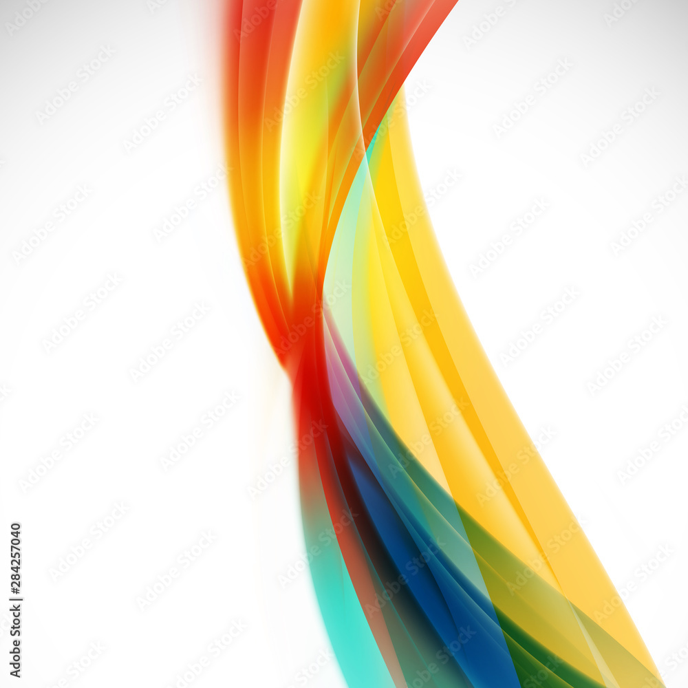 Poster abstract colorful background with smooth wave and curve, vector illustration