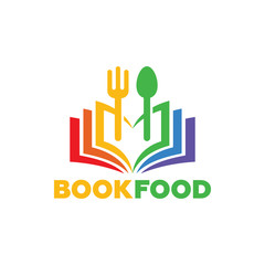 Book Food Logo Template Design Vector, Emblem, Design Concept, Creative Symbol, Icon
