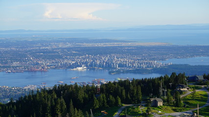 Incredible beautiful panoramic aerial view of Vancouver, British Columbia, Canada.