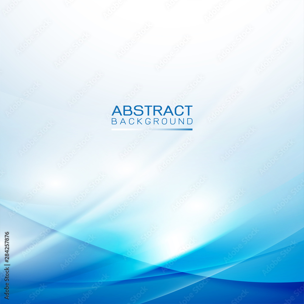 Poster vector abstract smooth light wave and flow blue background with blank space on border for your eleme