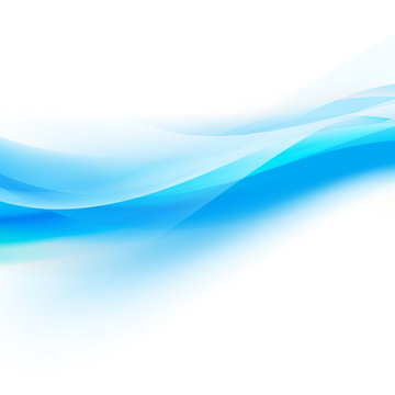abstract smooth blue wave background isolate on white background, vector illustration