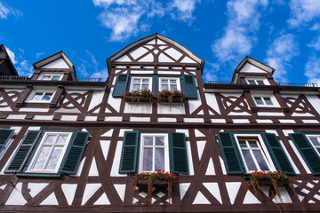 Typische Fachwerkhäuser in Braunfels/Deutschland im Taunus