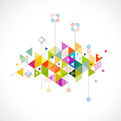 Abstract colorful and creative triangle background, vector illustration