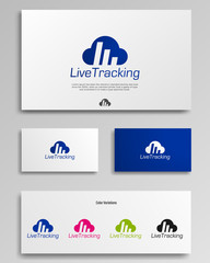 Cloud tracking design logo technology modern templates