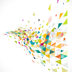 abstract creative geometrical with mix geometric decoration on perspective curve view, vector illustration