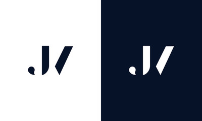 Abstract letter JV logo. This logo icon incorporate with abstract shape in the creative way. - obrazy, fototapety, plakaty